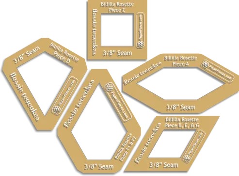 Paper Pieces: Billilla Rosette Windowed Cutting Templates | 5 piece set