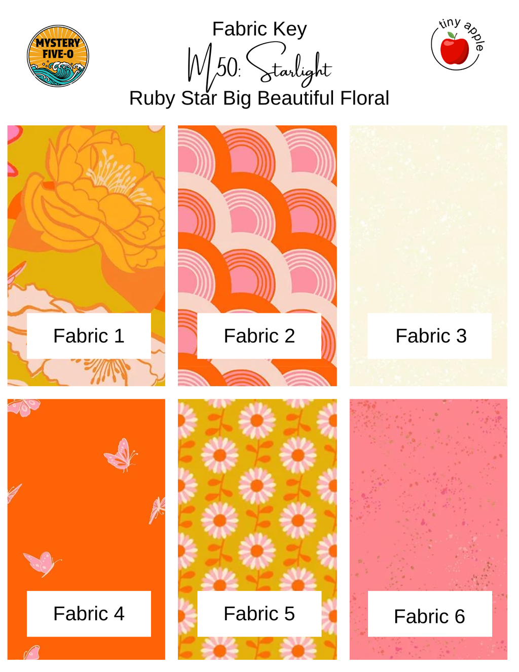 Fat Quarter Bundle (6) M50 | Ruby Star Big Beautiful Floral