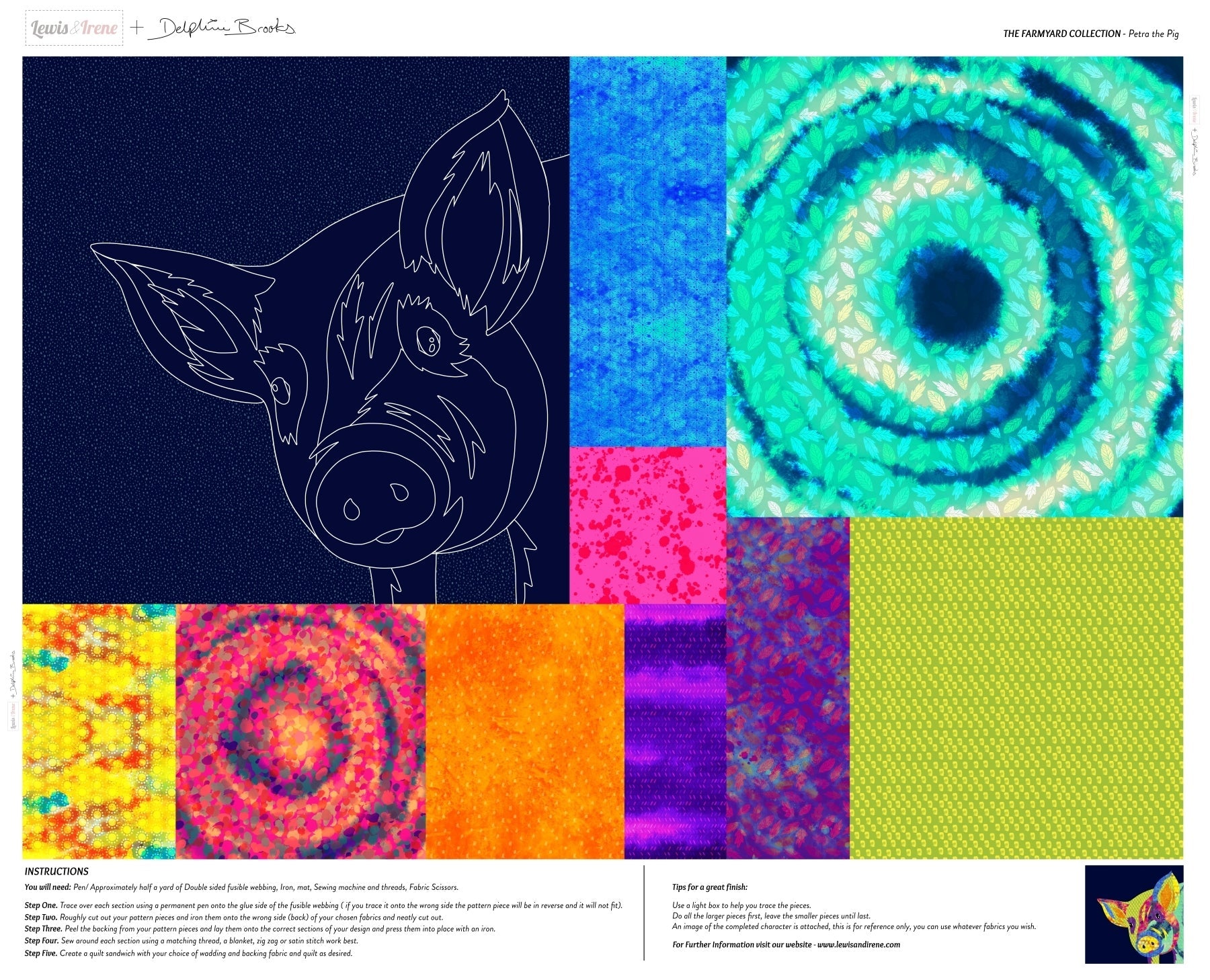 The Farmyard Collection Petra the Pig - Panel (36"x44")