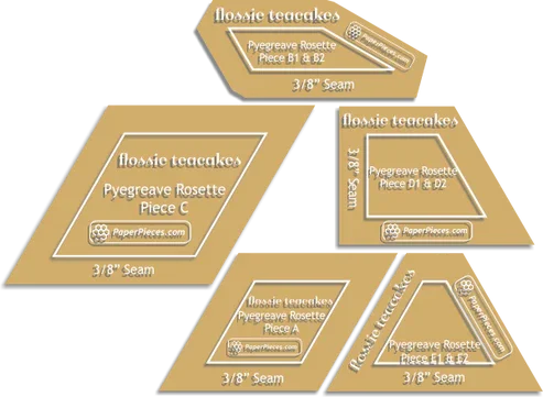 Paper Pieces: Pyegreave Rosette Cutting Templates | 5 piece set