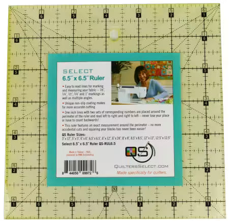 Quilters Select 6.5" x 6.5" Non Slip Ruler