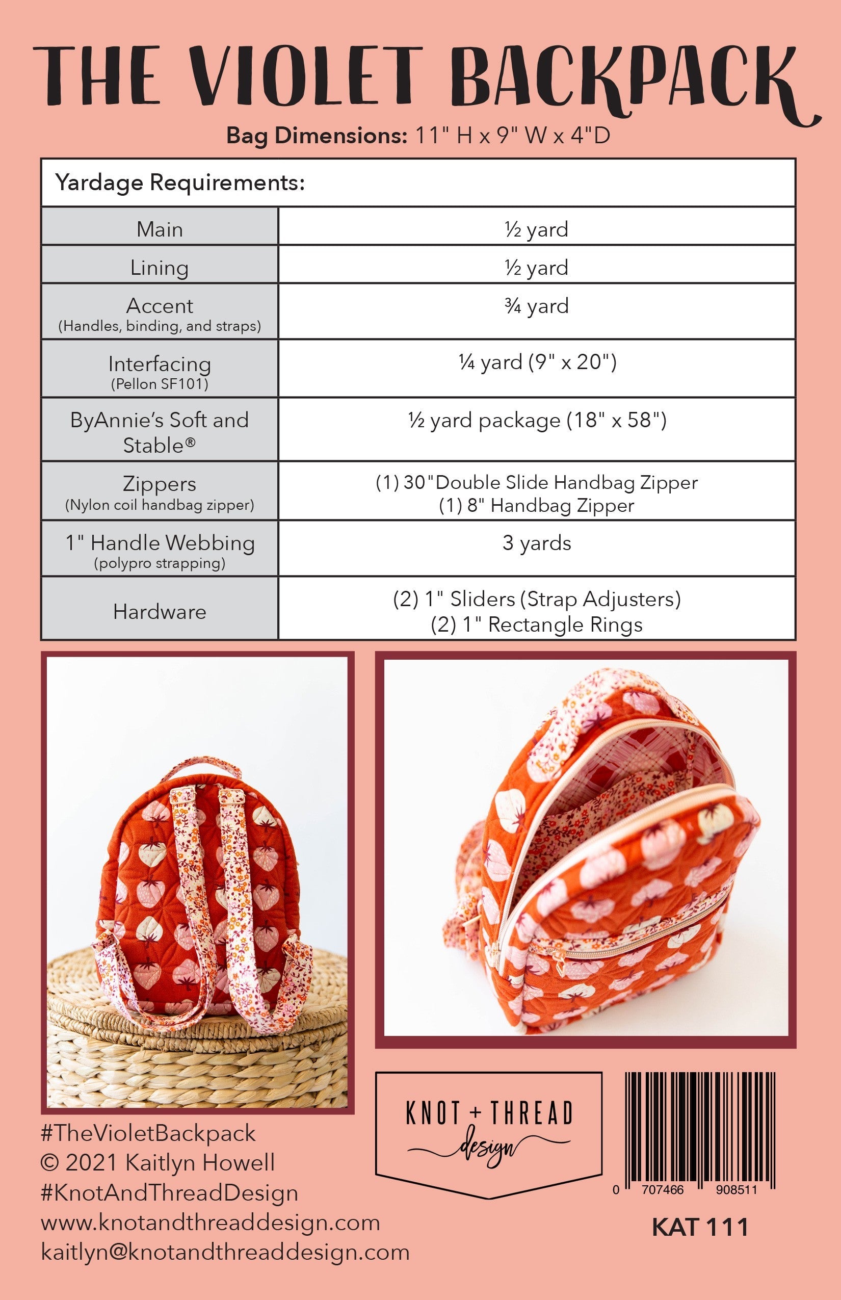 Pattern:  The Violet Backpack