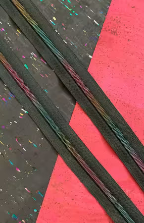 Zipper - Black Tape with Rainbow Teeth #5