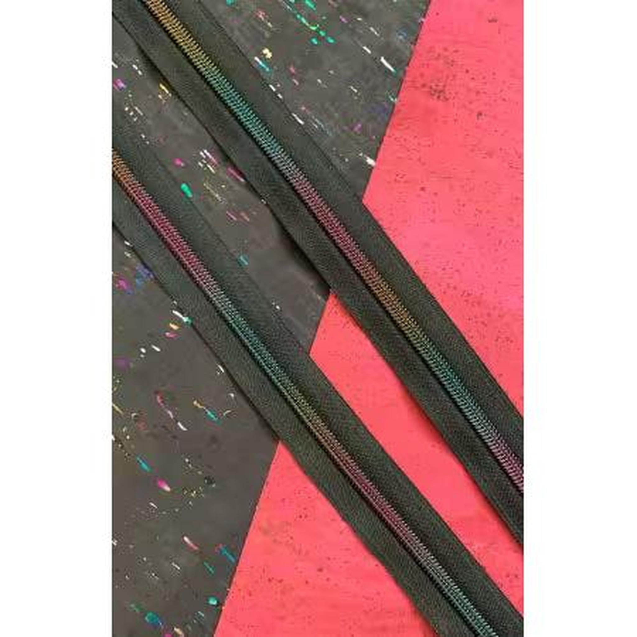 Zipper - Black Tape with Rainbow Teeth #5