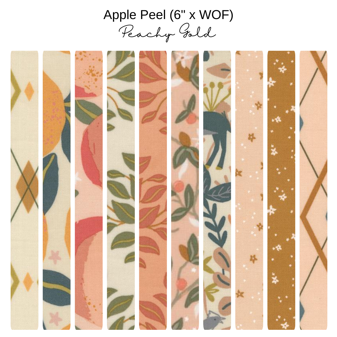 6" Apple Peels (10) - Peachy - Gold