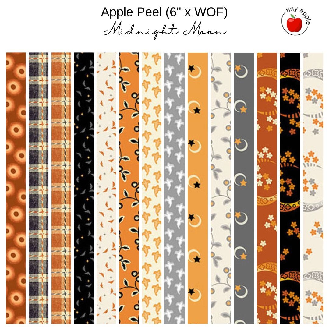 6" Apple Peels (14) - Midnight Moon