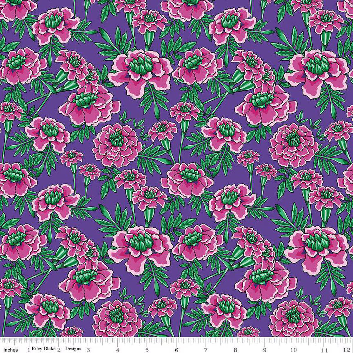 Botanic Blast by Sew Yeah Quilting - Small Carnations: Amethyst