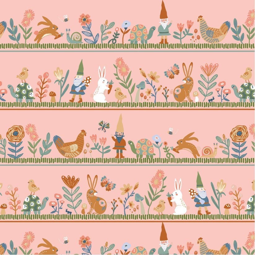 Hide and Seek by Poppie Cotton - Honey I'm Gnome - Pink