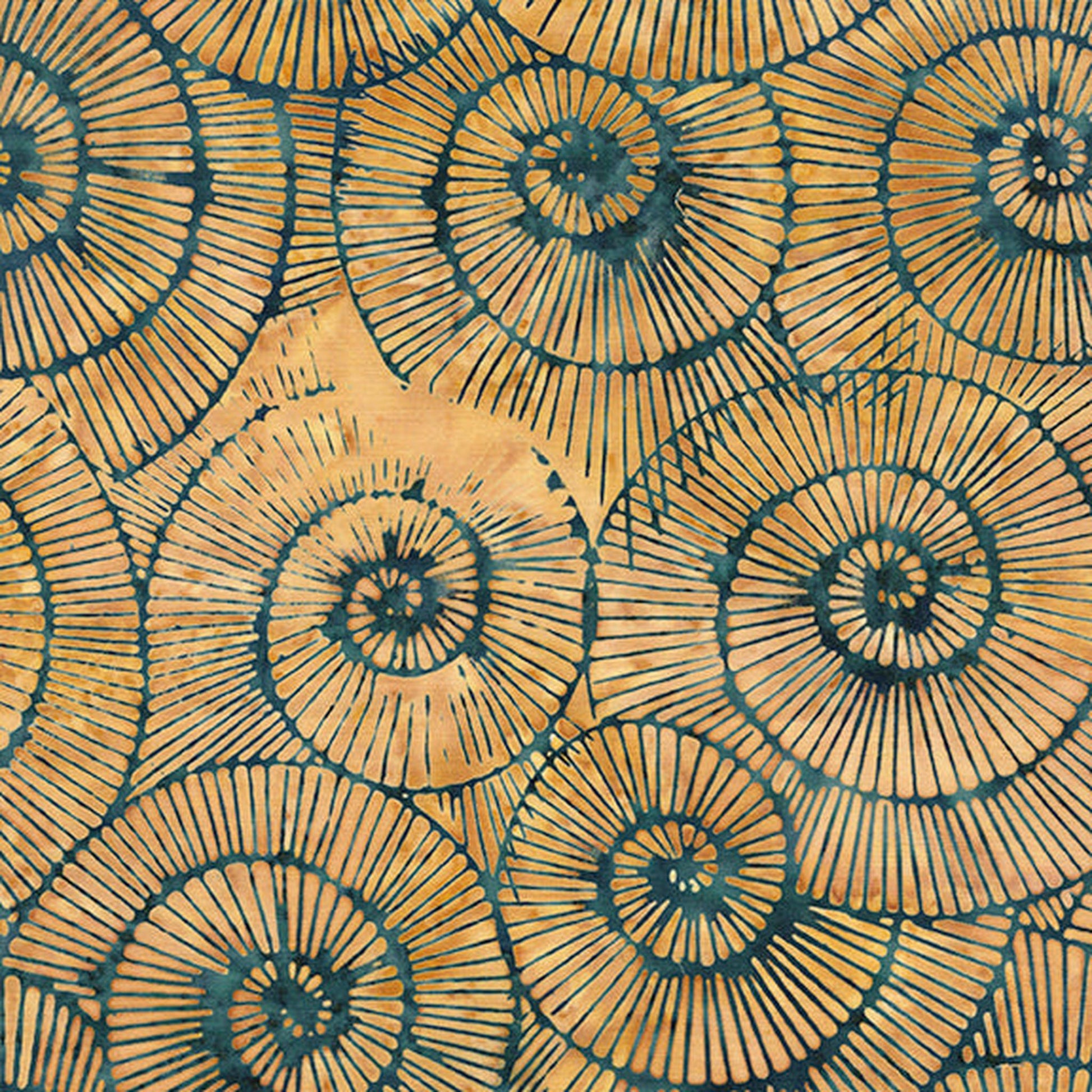 Stone Strata - Fossil - Spirals-Multi Green Gold Orange