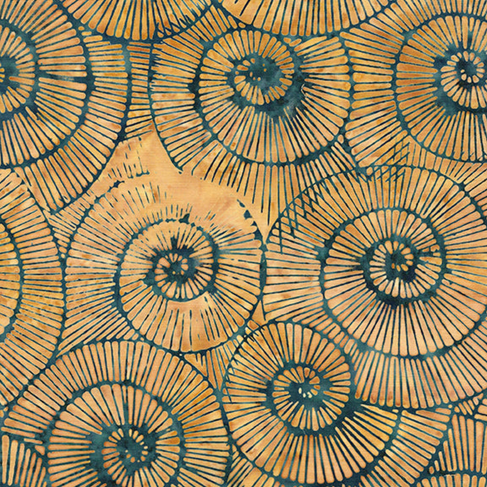 Stone Strata - Fossil - Spirals-Multi Green Gold Orange