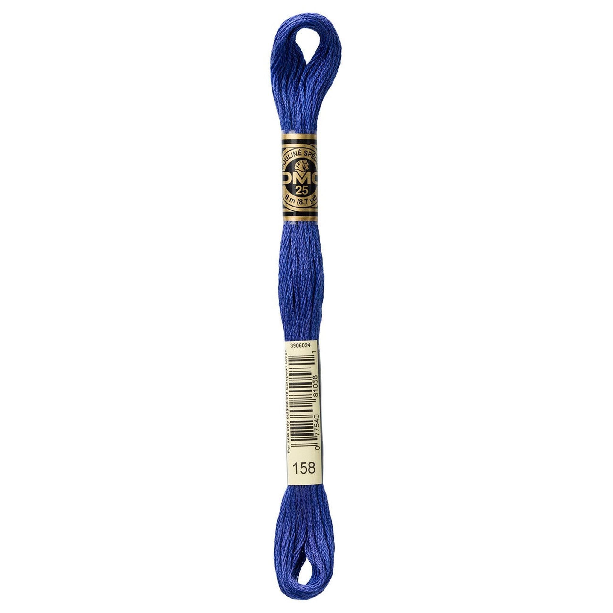 DMC Six-Strand Embroidery Floss - 158 Medium Very Dark Cornflower Blue