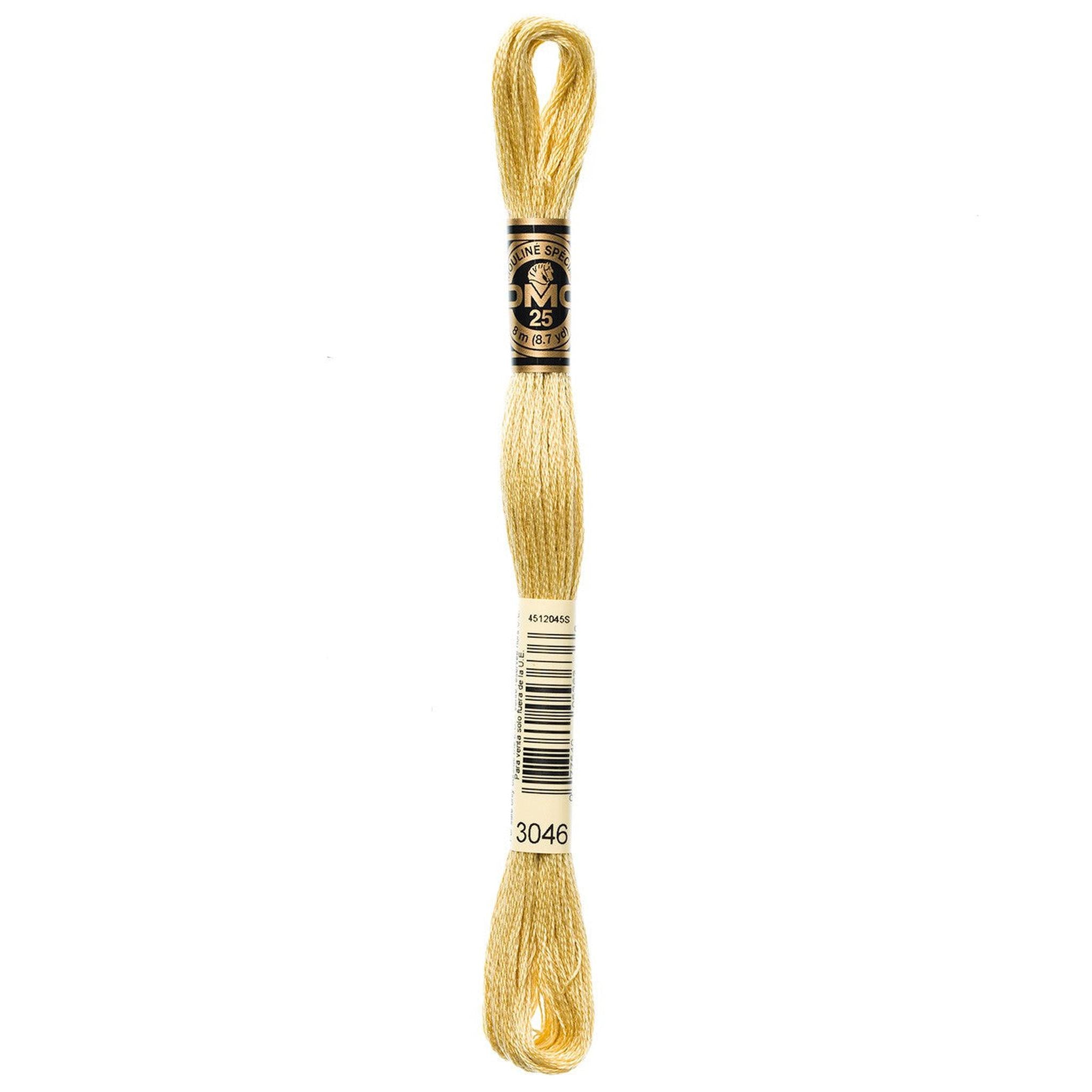 DMC Six-Strand Embroidery Floss - 3046 Medium Yellow Beige