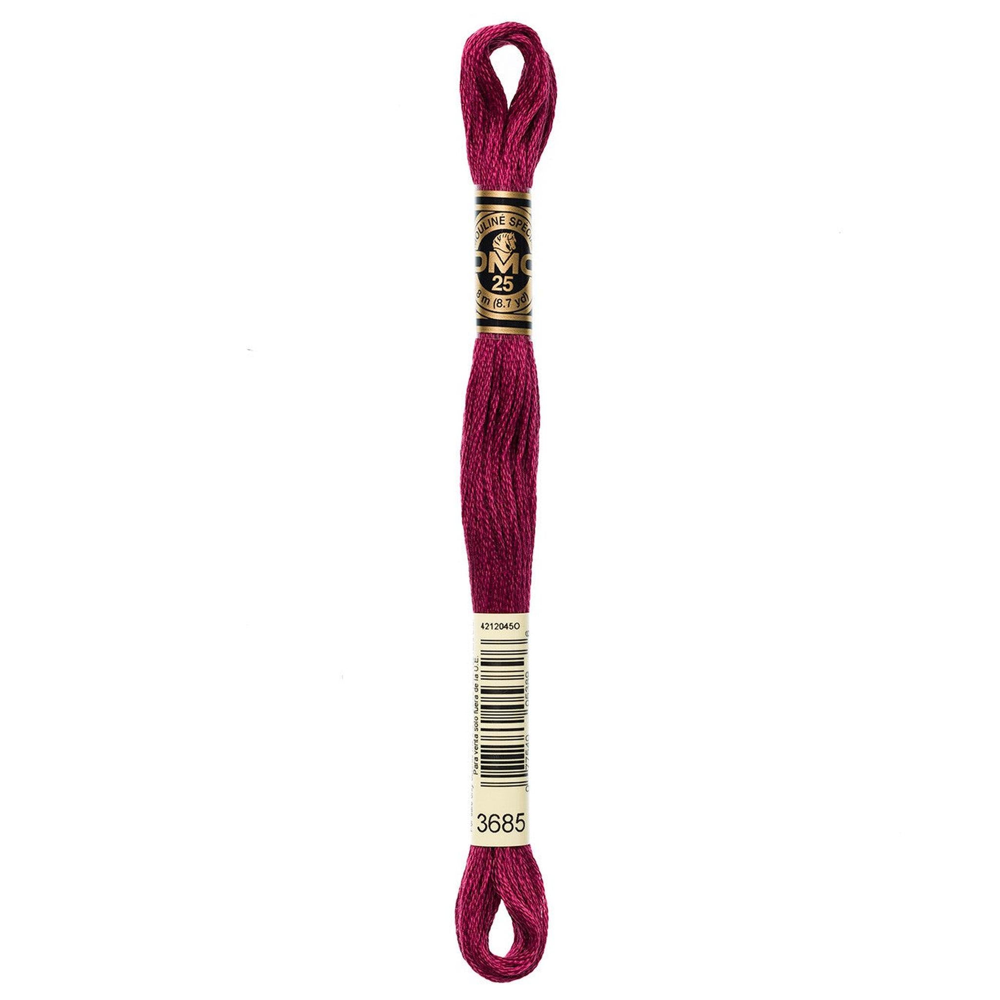 DMC Six-Strand Embroidery Floss - 3685 Very Dark Mauve