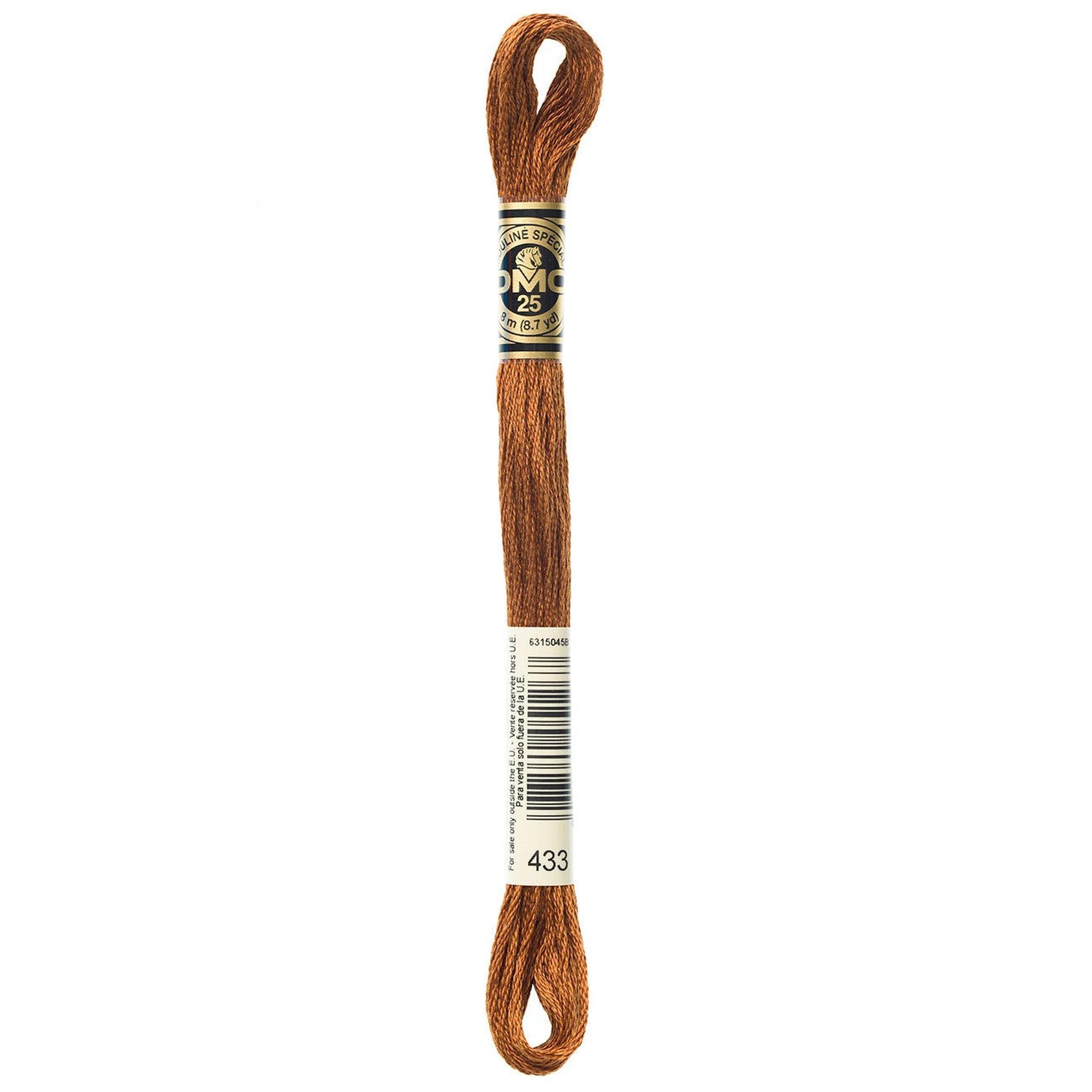 DMC Six-Strand Embroidery Floss - 433 Medium Brown