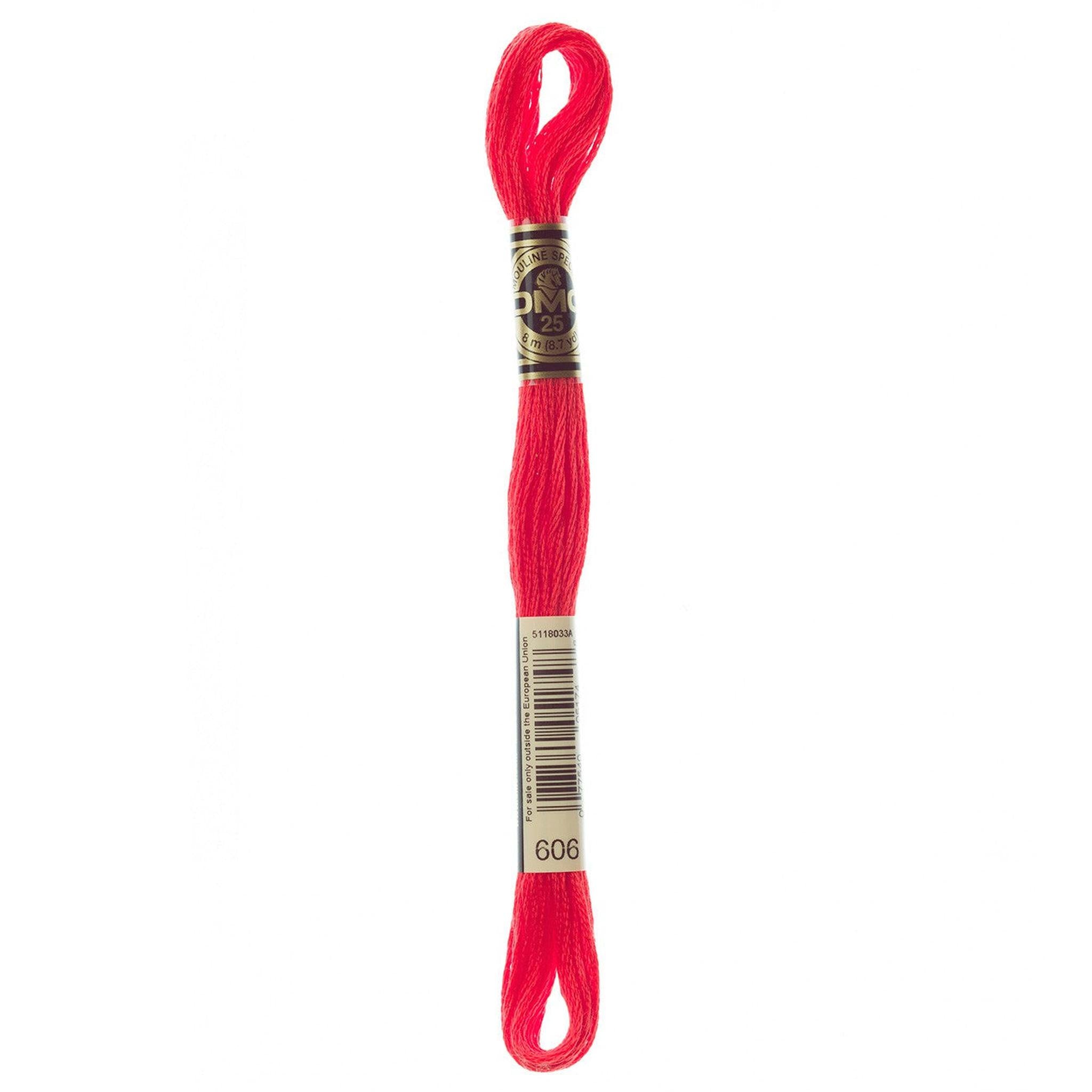DMC Six-Strand Embroidery Floss - 606 Bright Orange Red