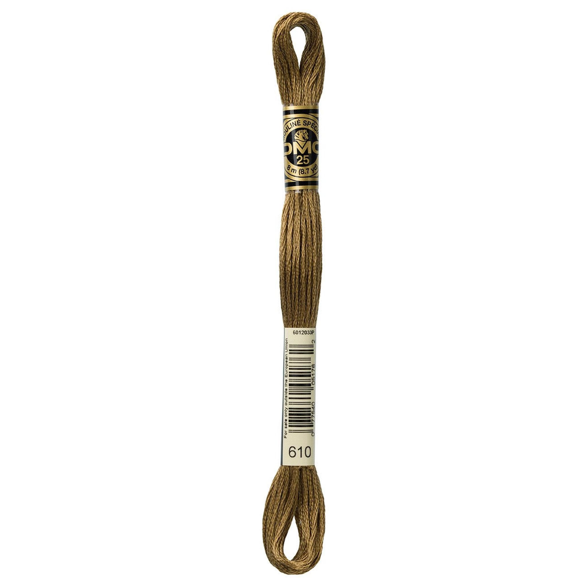 DMC Six-Strand Embroidery Floss - 610 Dark Drab Brown