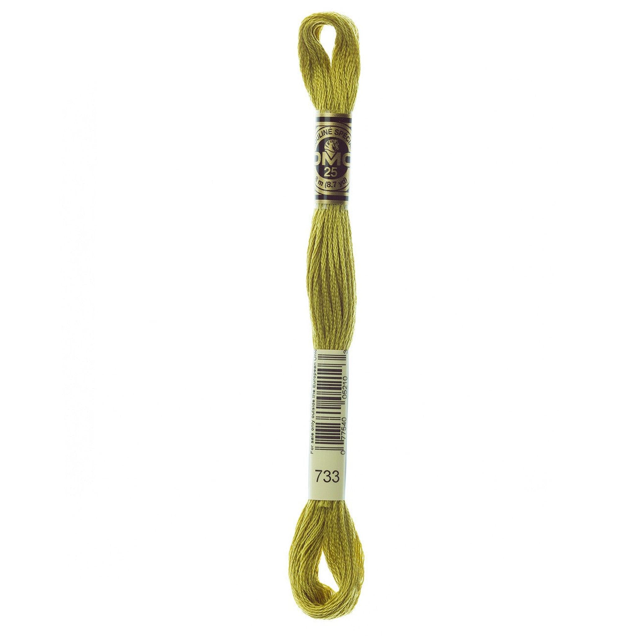 DMC Six-Strand Embroidery Floss - 733 Medium Olive Green