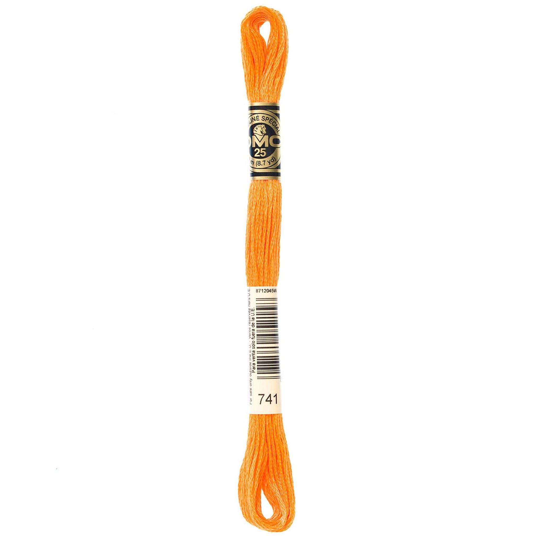DMC Six-Strand Embroidery Floss - 741 Medium Tangerine