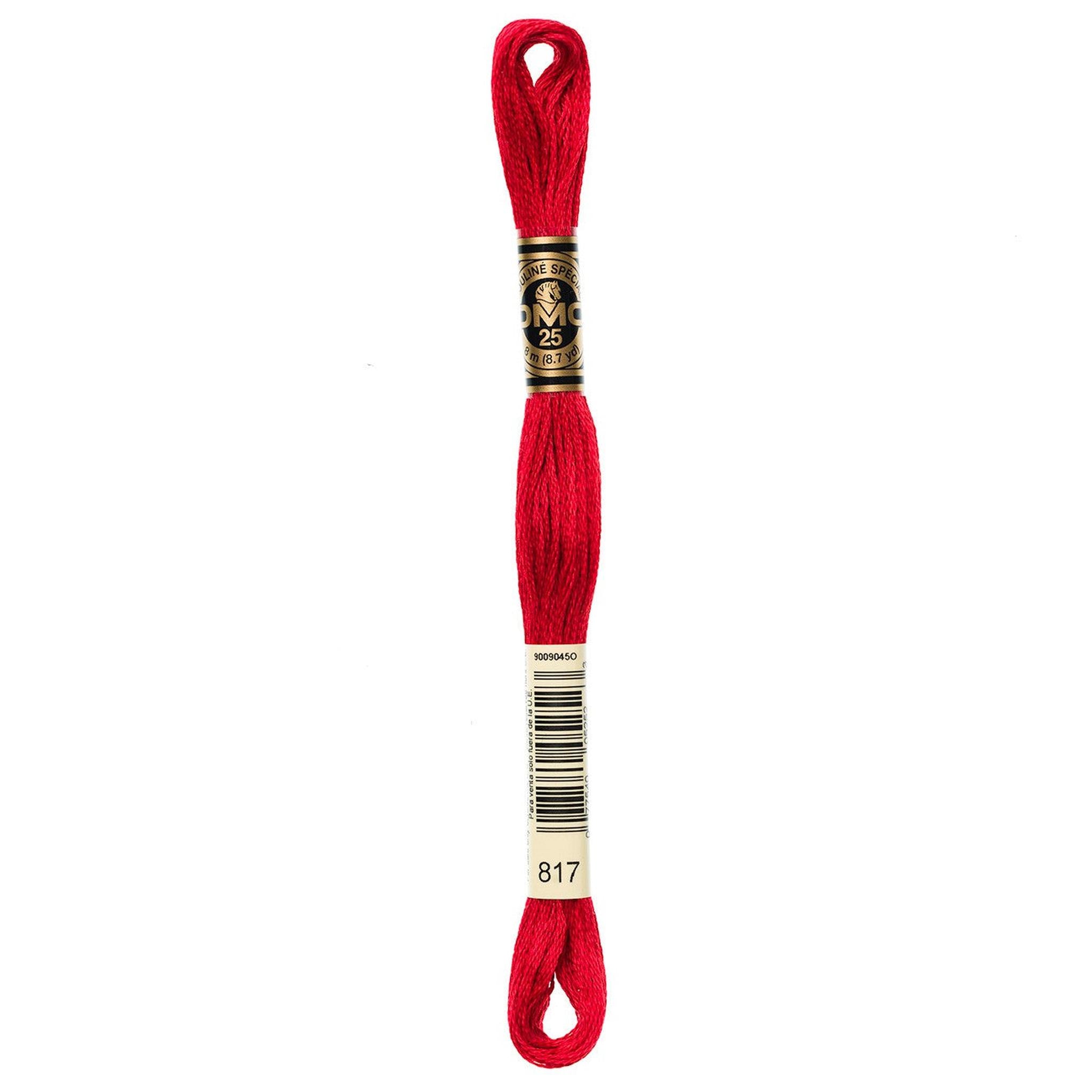 DMC Six-Strand Embroidery Floss - 817 Very Dark Coral Red