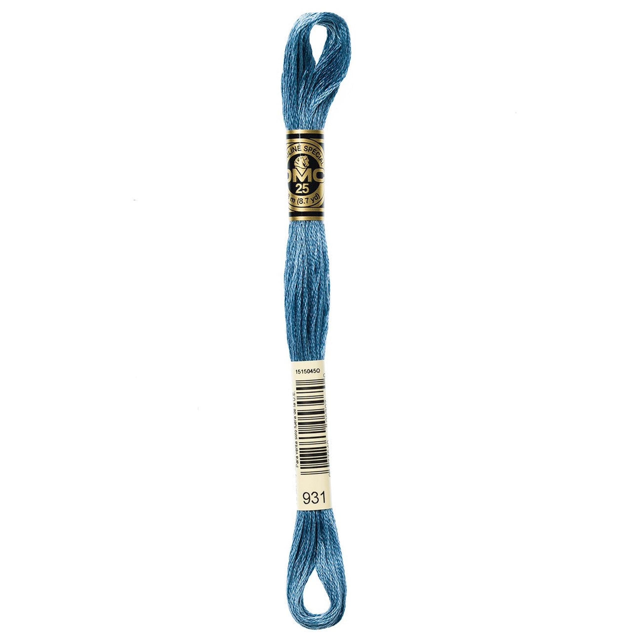 DMC Six-Strand Embroidery Floss - 931 Medium Antique Blue