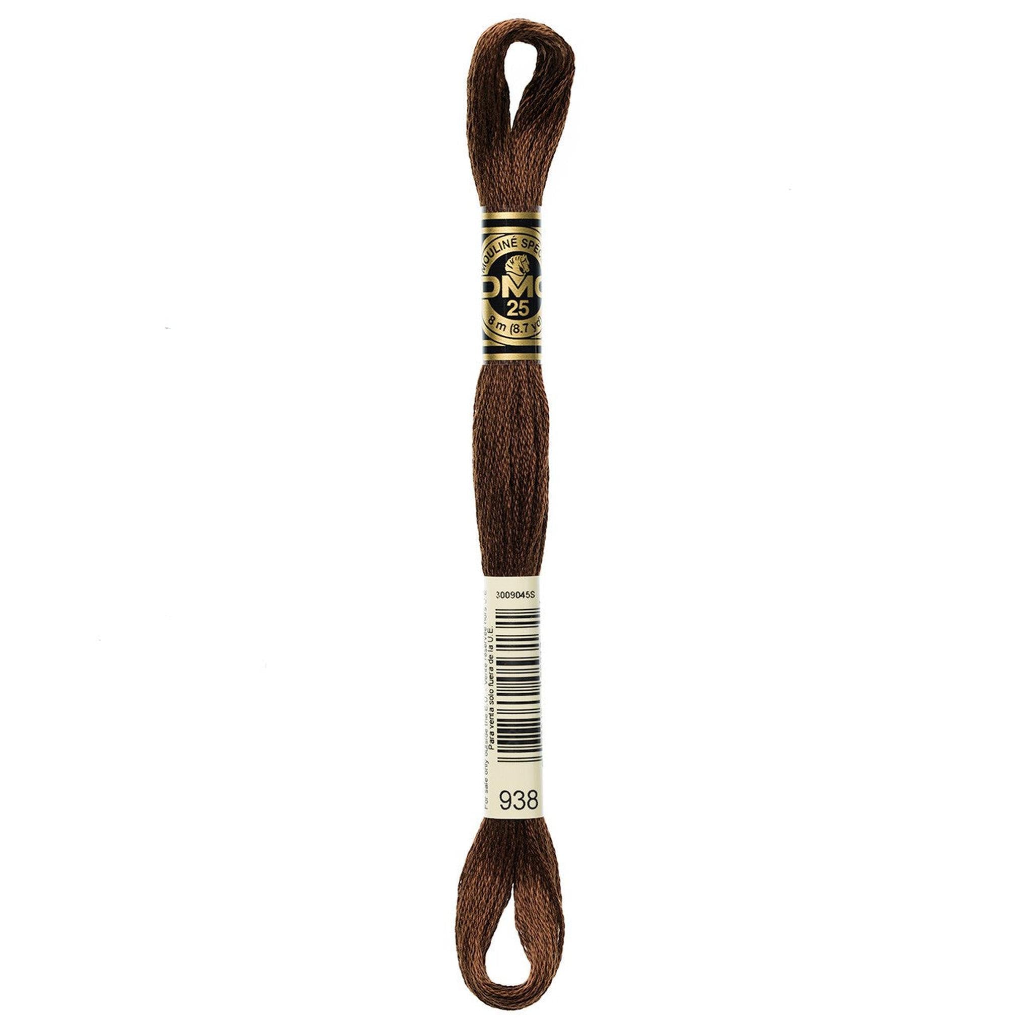 DMC Six-Strand Embroidery Floss - 938 Ultra Dark Coffee Brown
