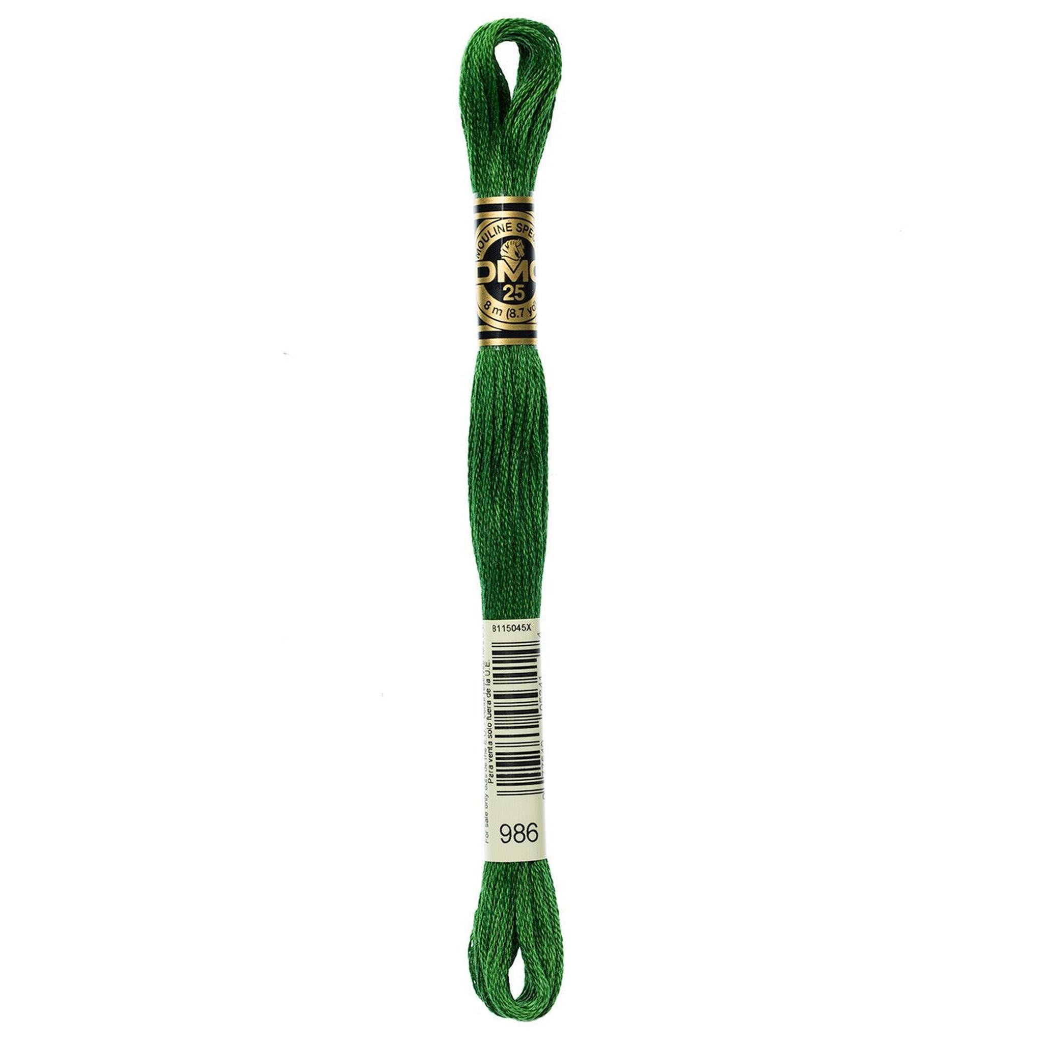 DMC Six-Strand Embroidery Floss - 986 Very Dark Forest Green