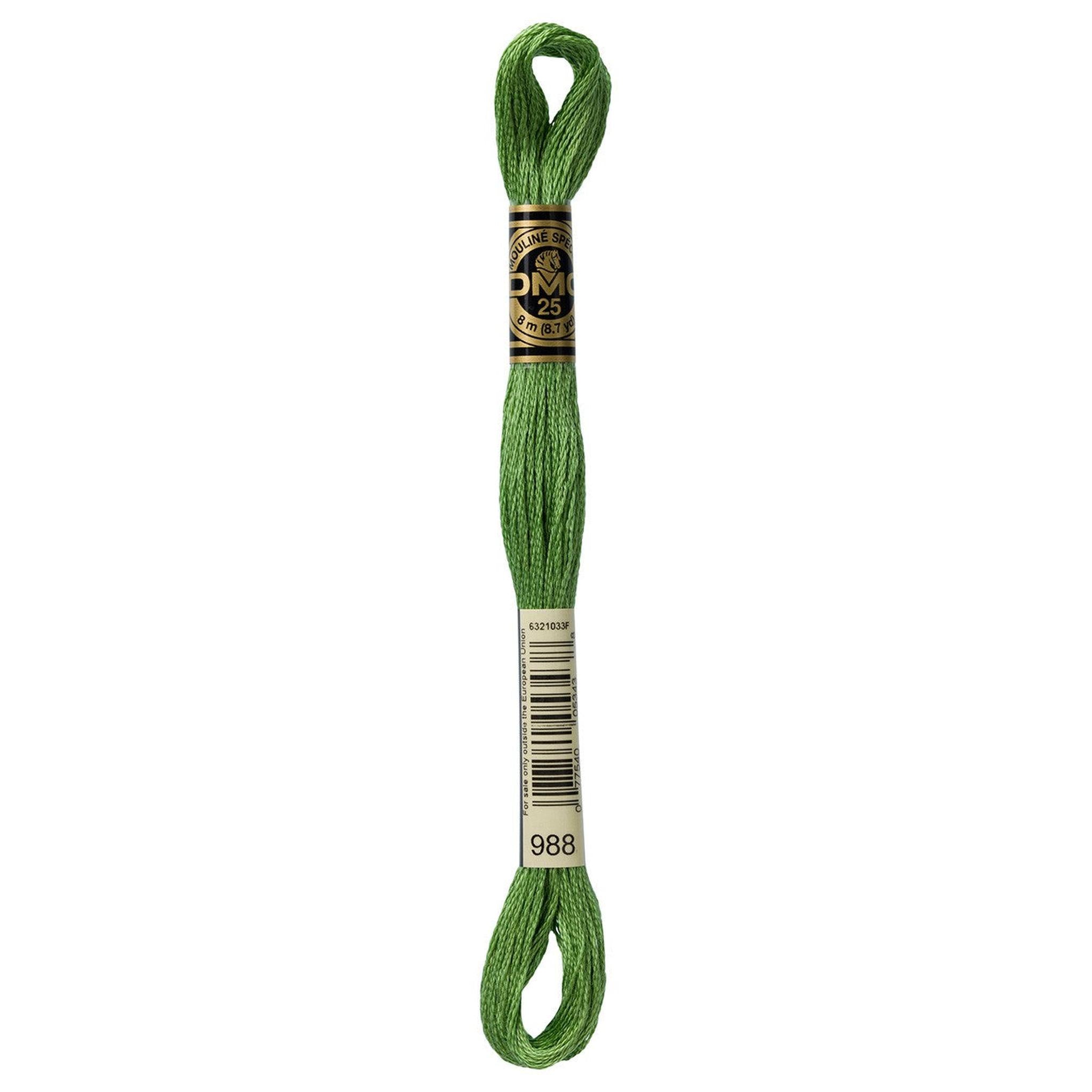 DMC Six-Strand Embroidery Floss - 988 Medium Forest Green