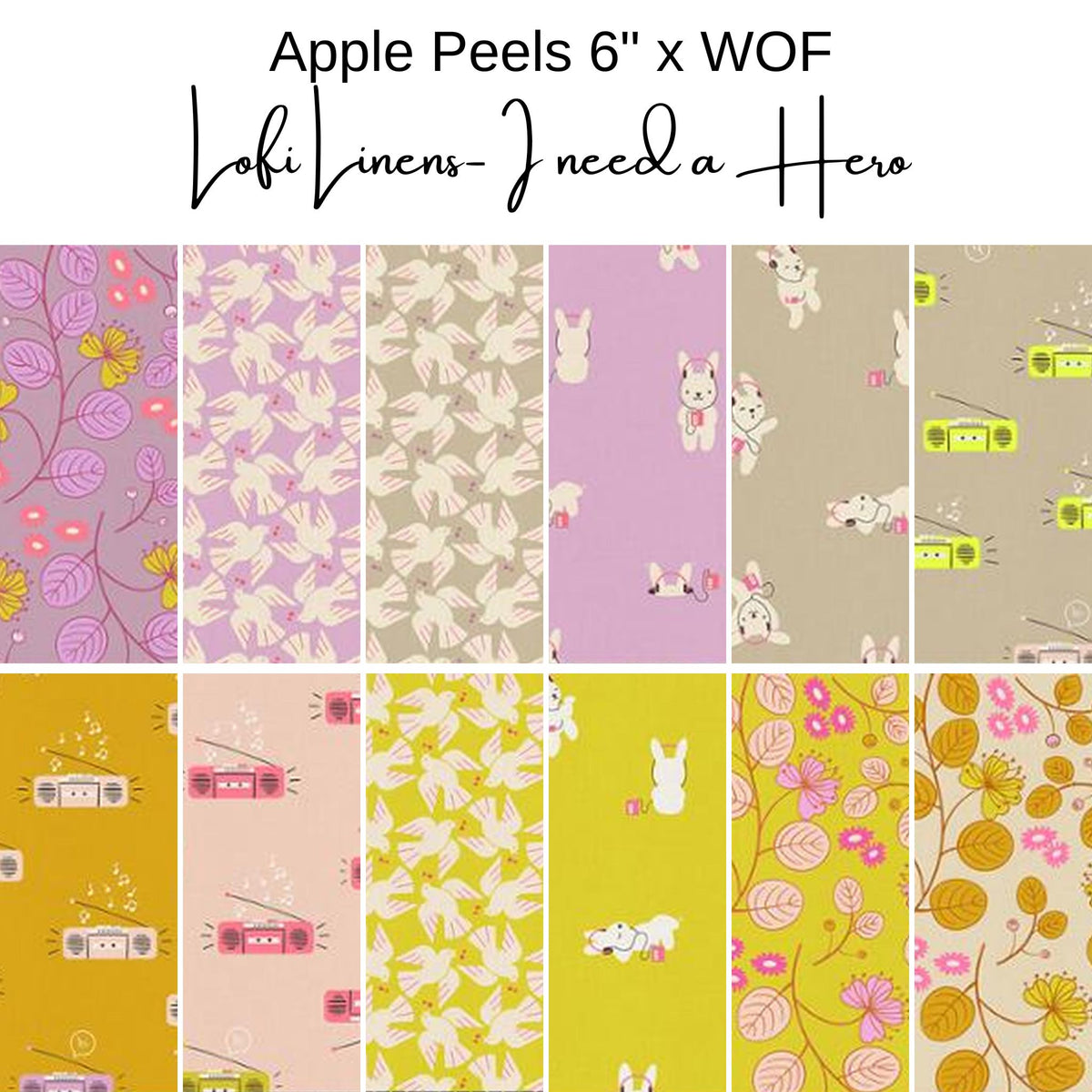 6" Apple Peels (12) - Lofi Linens - I Need A Hero
