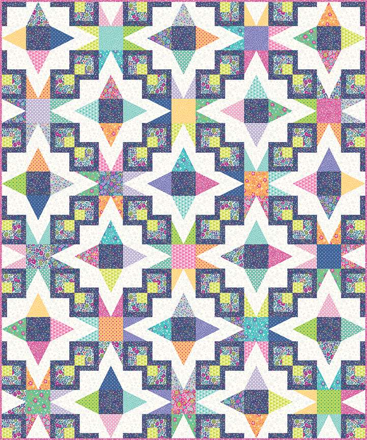 Kit: Prismatic Compass Quilt 53" x 63 1/2" - Pattern Included