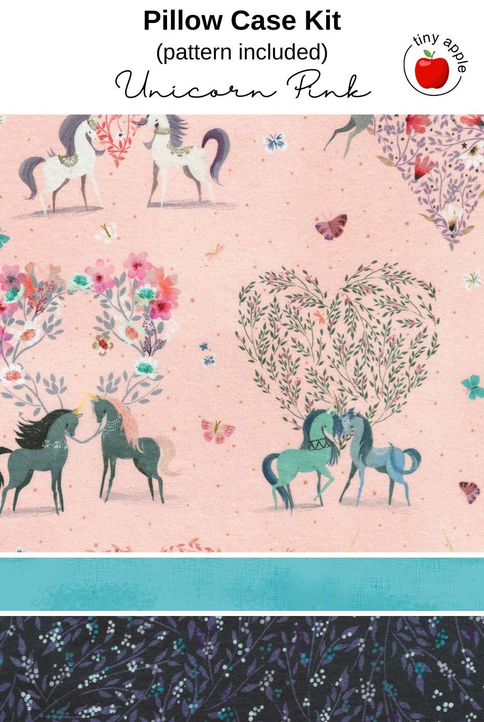 Kit: Burrito Pillowcase -  Unicorn Pink (pattern included)