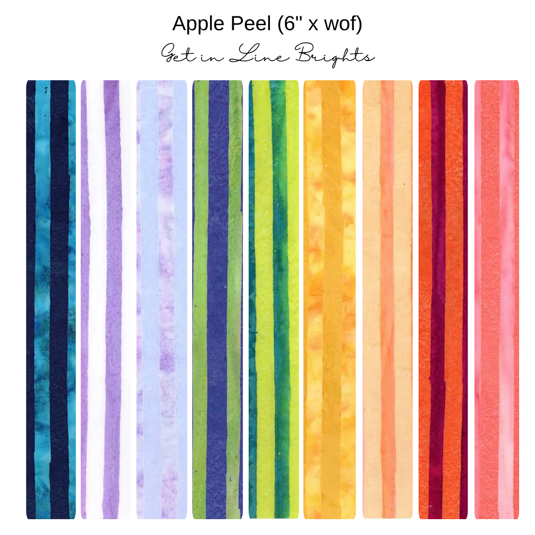 6" Apple Peels (9) - Get in Line - Bright Tones