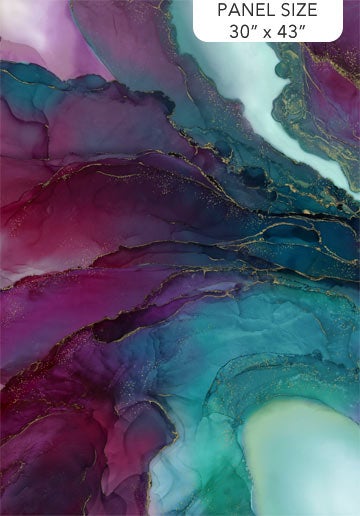 Northcott Midas Touch Plum/Teal Panel - 30" x 43"