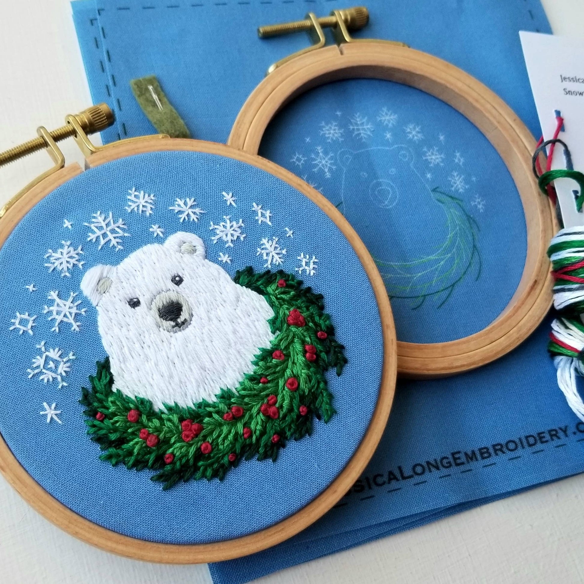 Holiday Bear Beginner Embroidery Kit