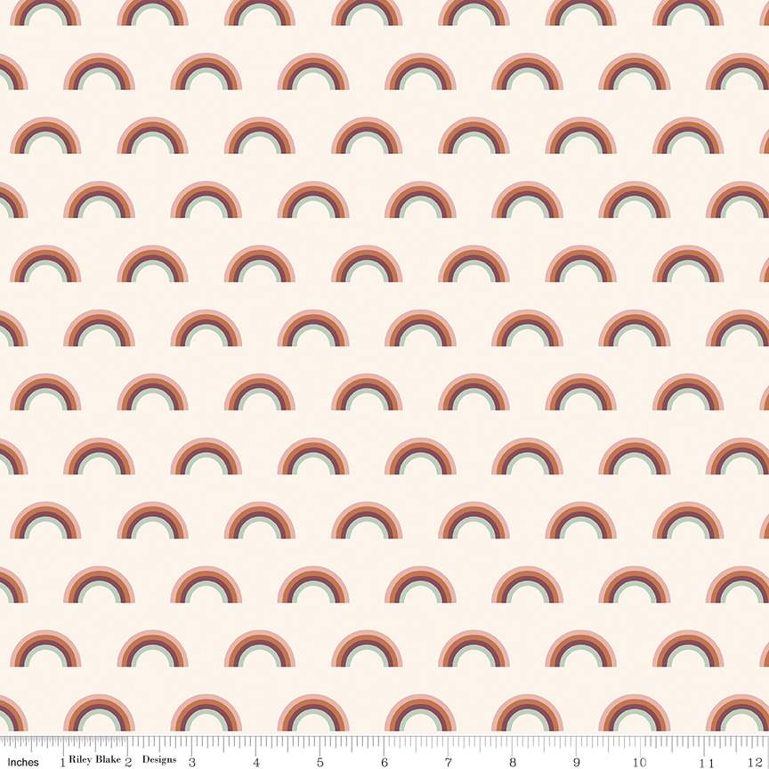 Designer Flannel by Ashley Collett Design - Salt and Honey Rainbows Cream