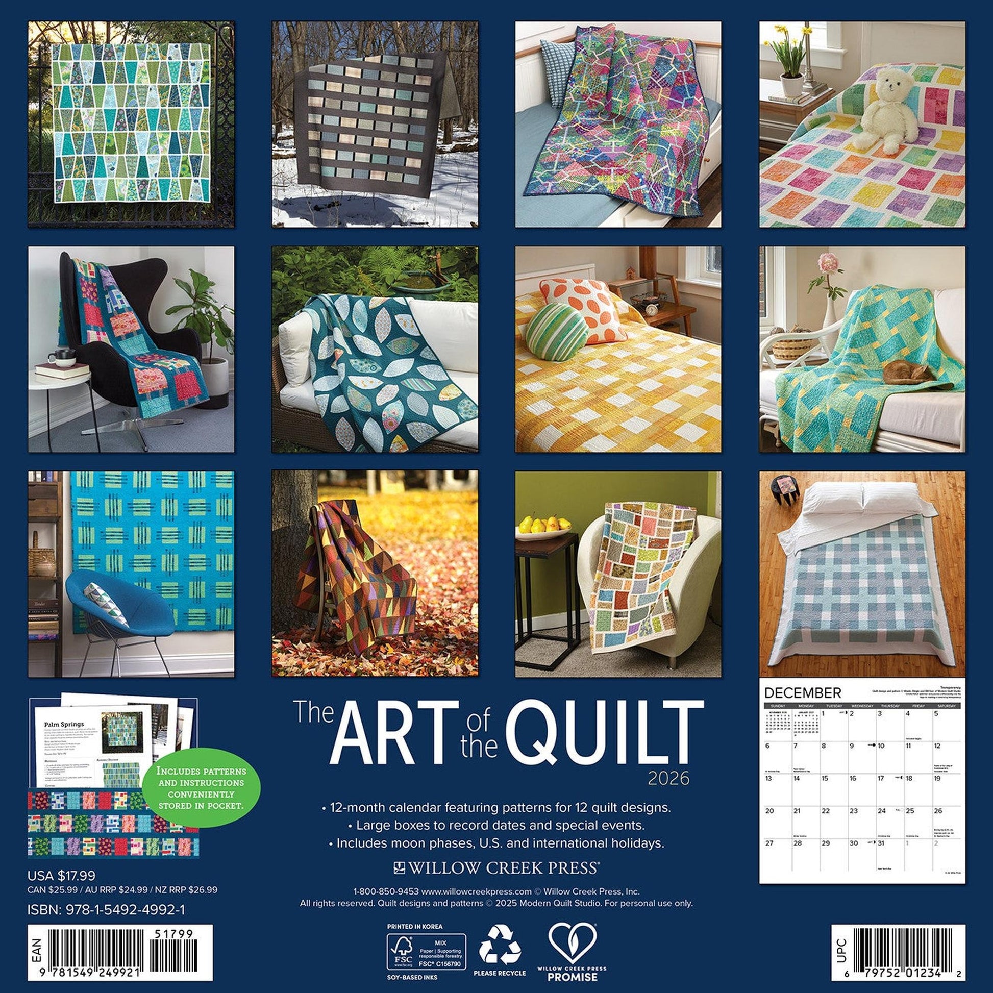 2026 Art of the Quilt Wall Calendar