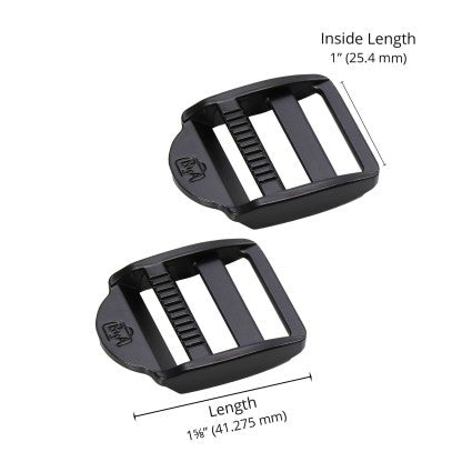 Hardware: 1" Strap Adjuster (2) - Black Metal Finish