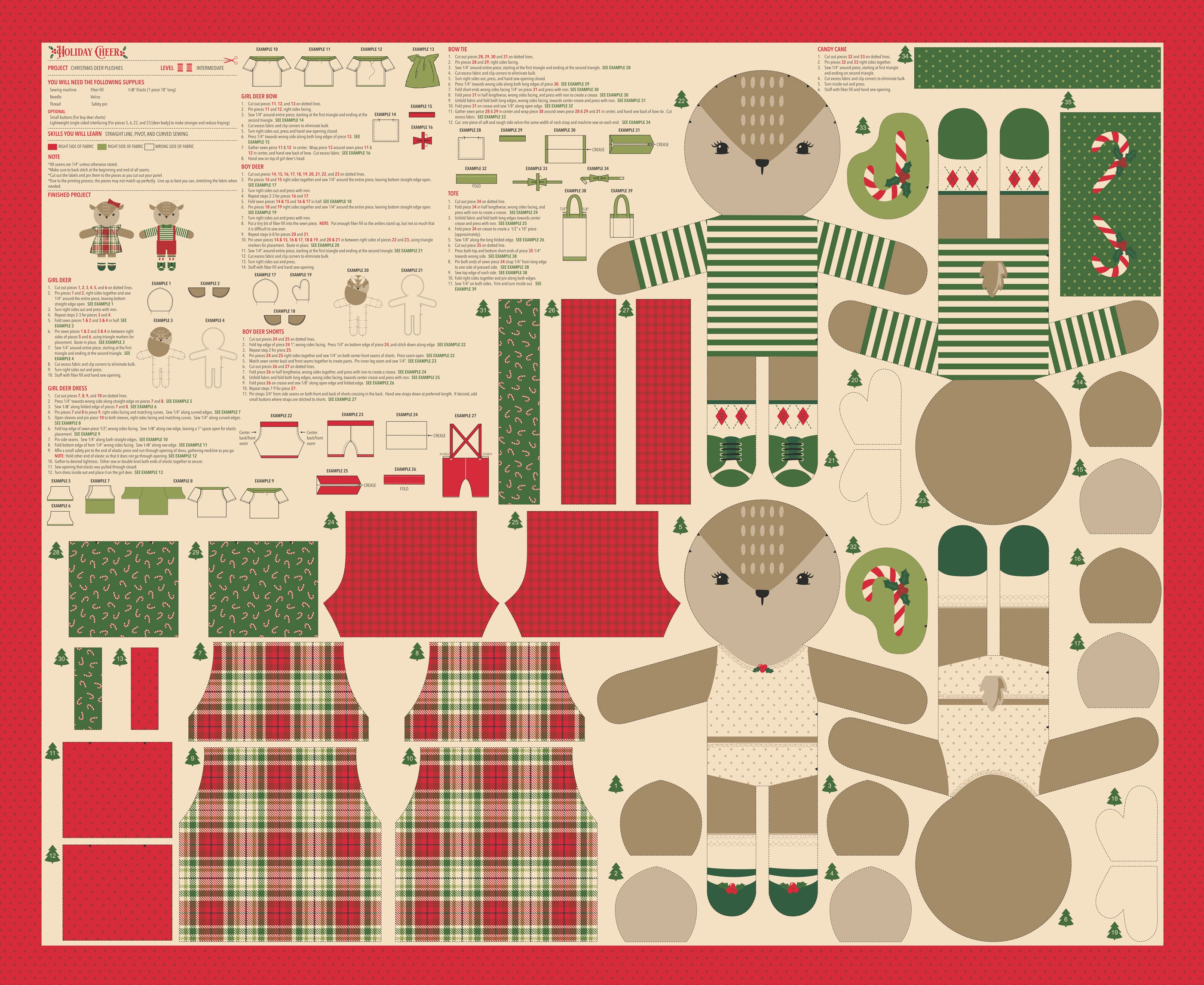 Holiday Cheer Panel 36" x 44" - Natural