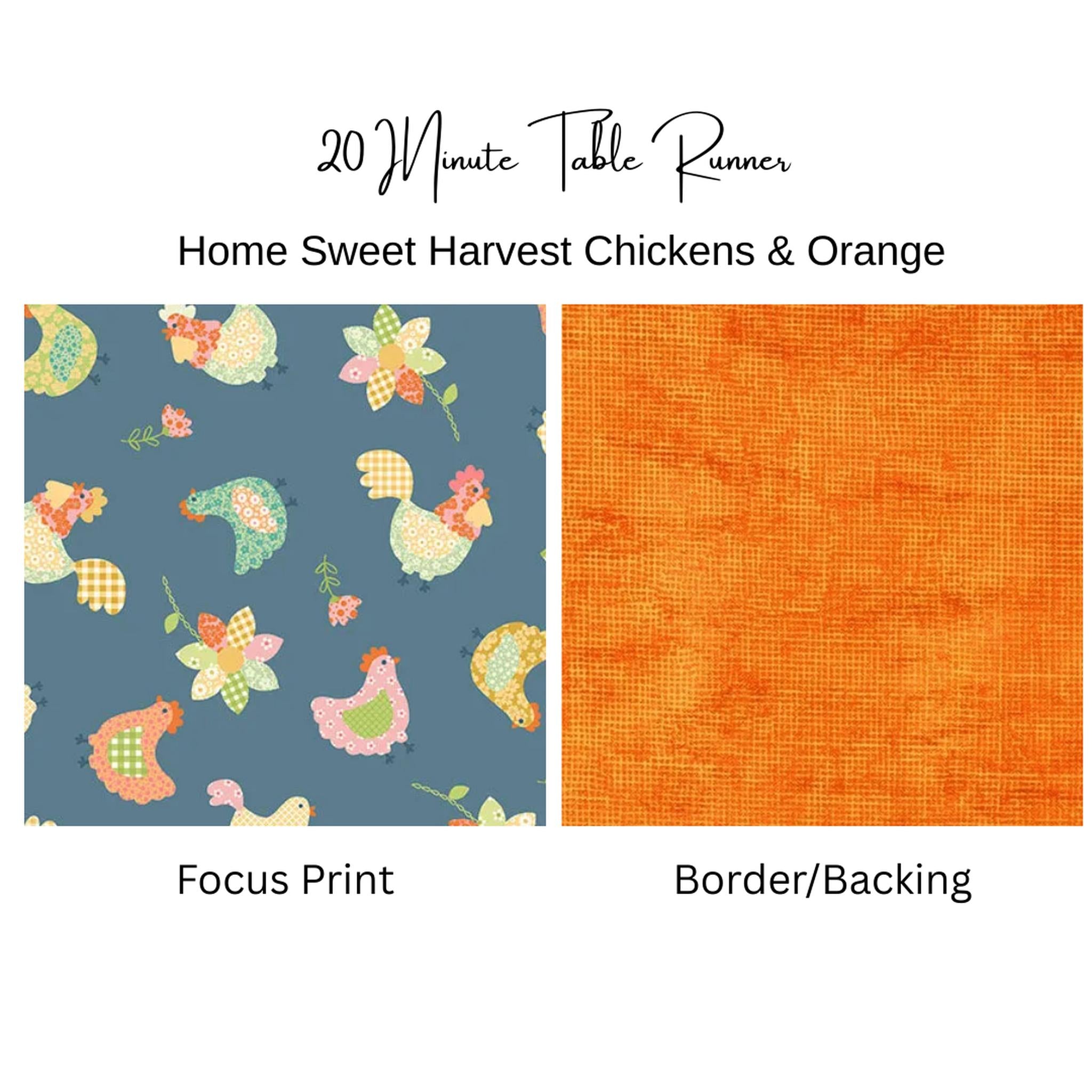 Kit: Harvest Home Chickens & Orange 20 Minute Table Runner