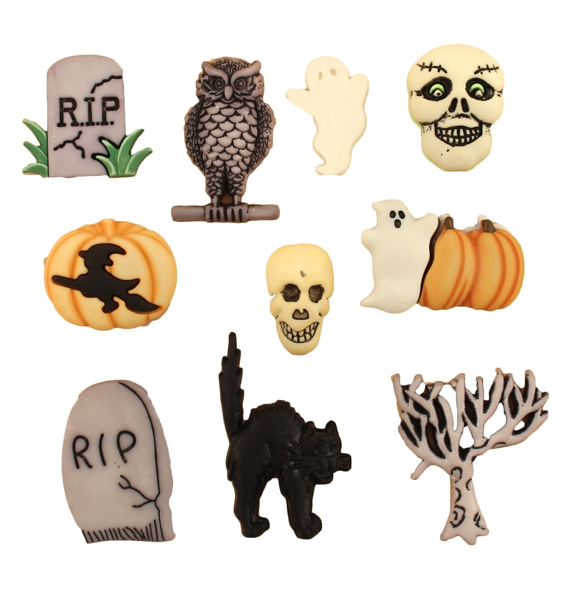 Halloween Graveyard Buttons (10 pack)