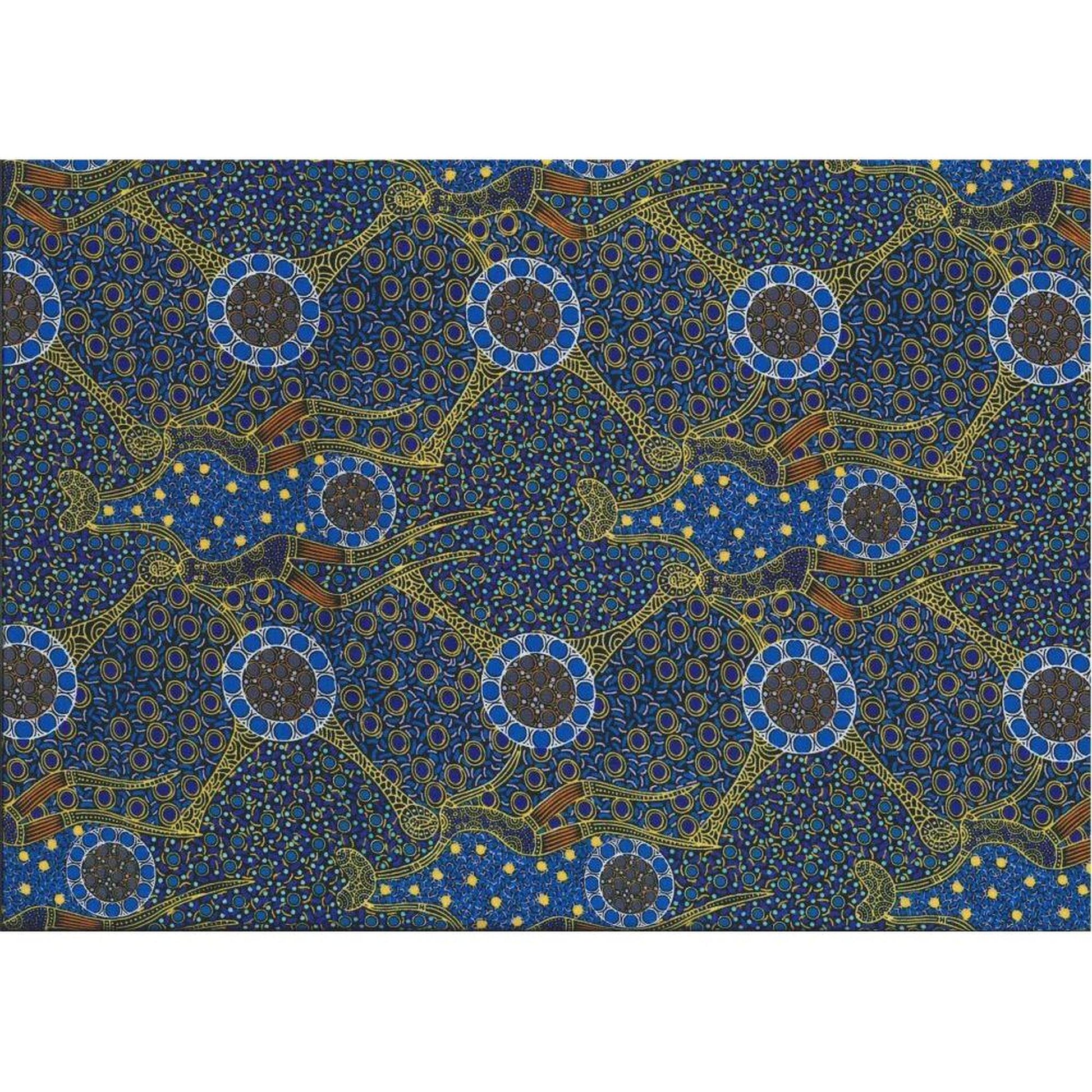 M&S Textiles Women Dancing Near Waterhole Blue