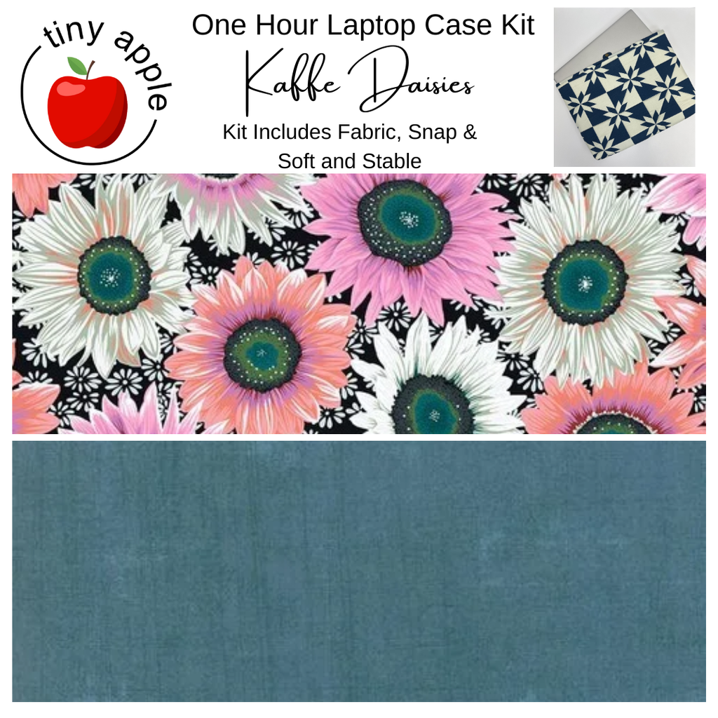Kit:  One Hour Laptop Case - Kaffe Daisies