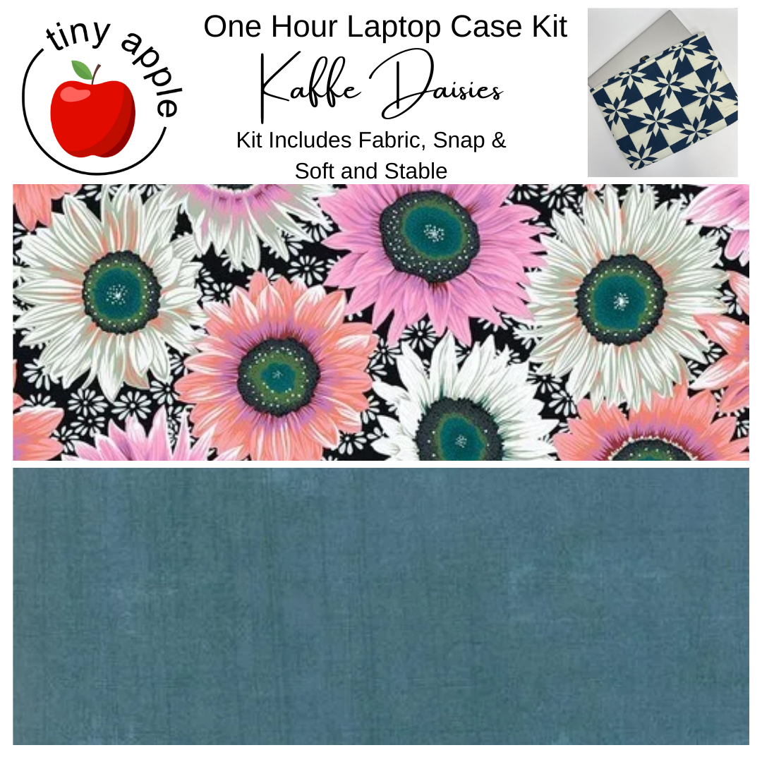 Kit:  One Hour Laptop Case - Kaffe Daisies