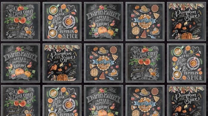 Happy Pie Season Panel by Lily & Val Hot Apple Cider: Black