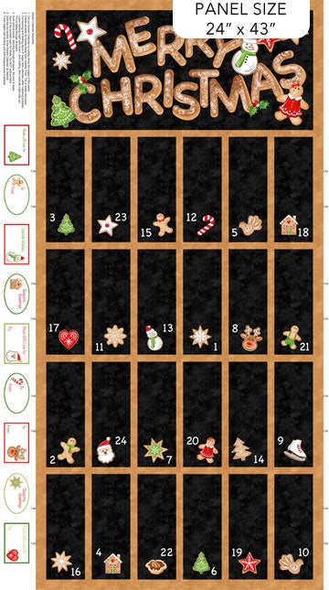 Northcott Sugar Coated - Days of Christmas Advent Calendar Panel (24" x 43")
