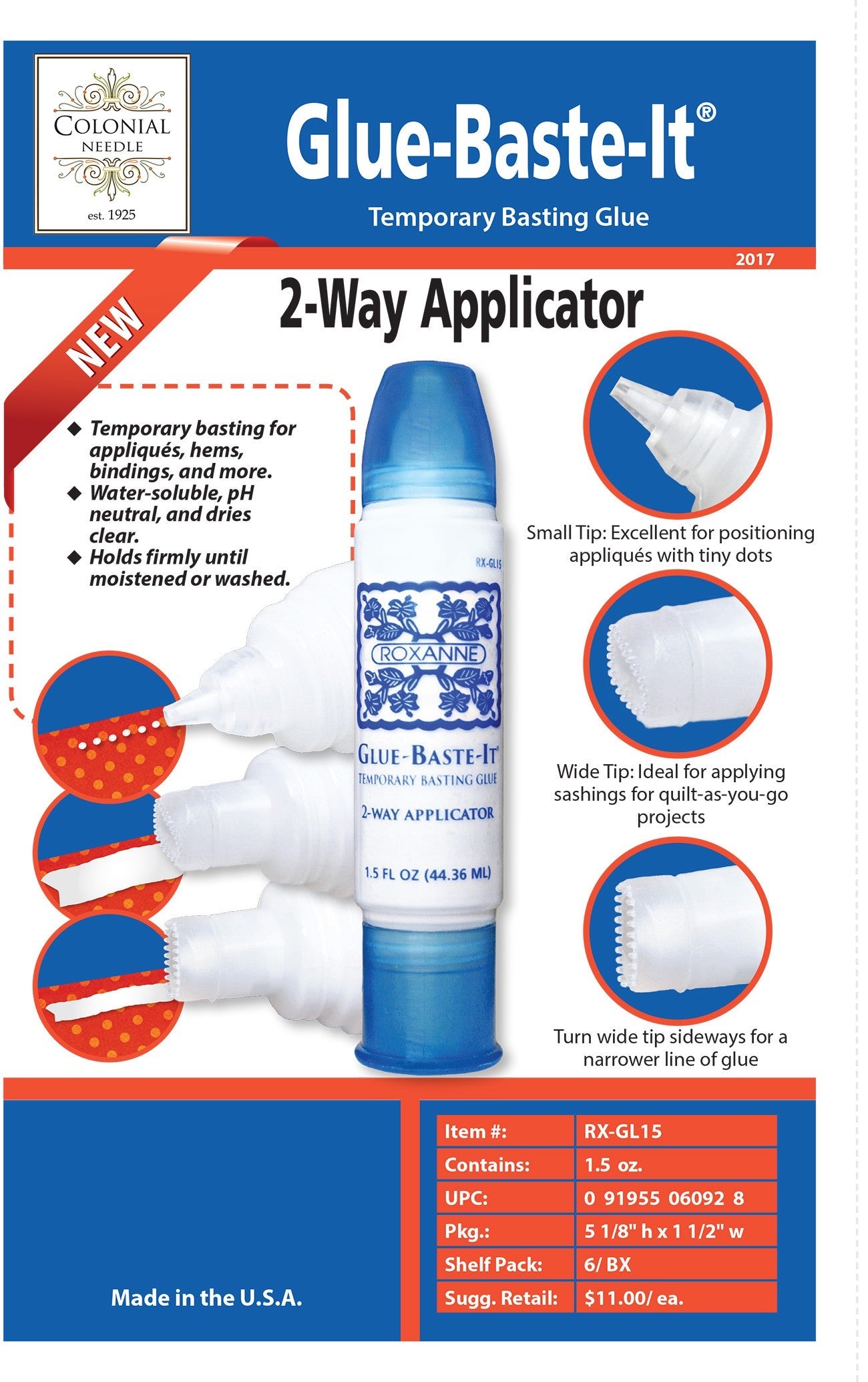 Roxanne Glue Baste It 1.5oz EZ-Squeezie Bottle