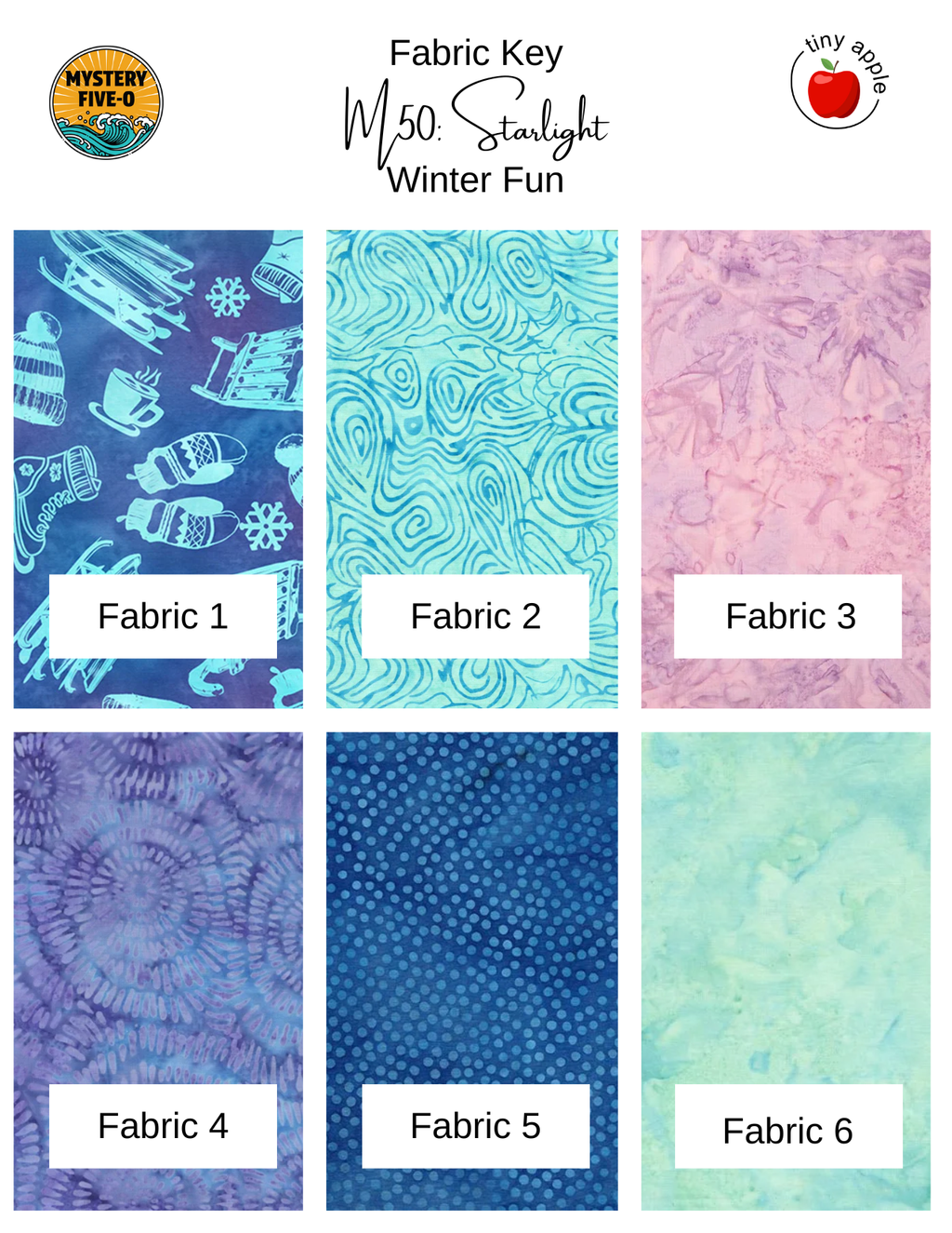 Fat Quarter Bundle (6) M50 | Winter Fun Batik