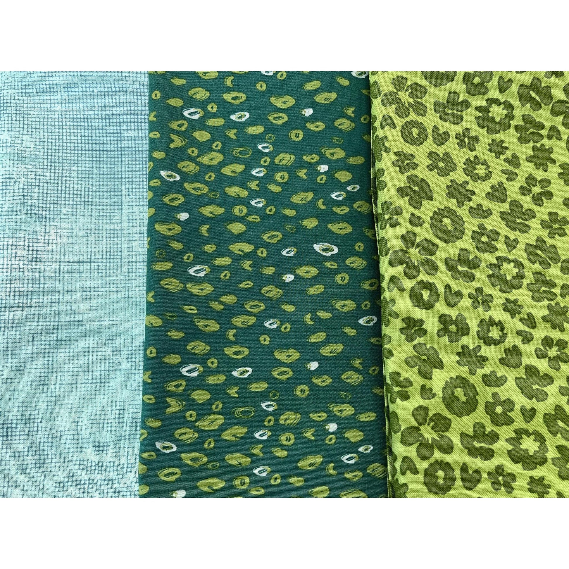 3 - 1 yard Bundle - Zinnia Green