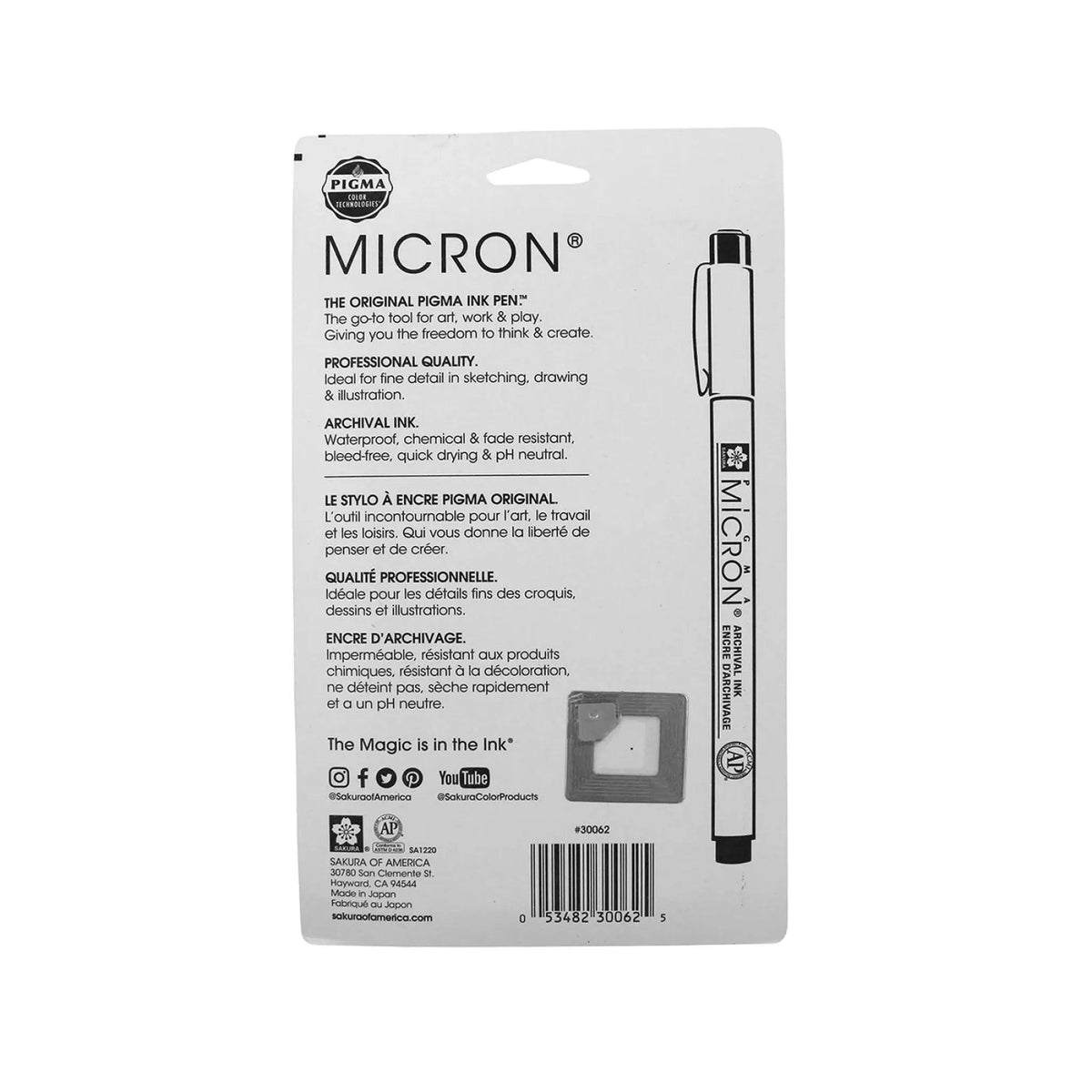Sakura Pigma Micron Pen Set, 6 Sizes Black