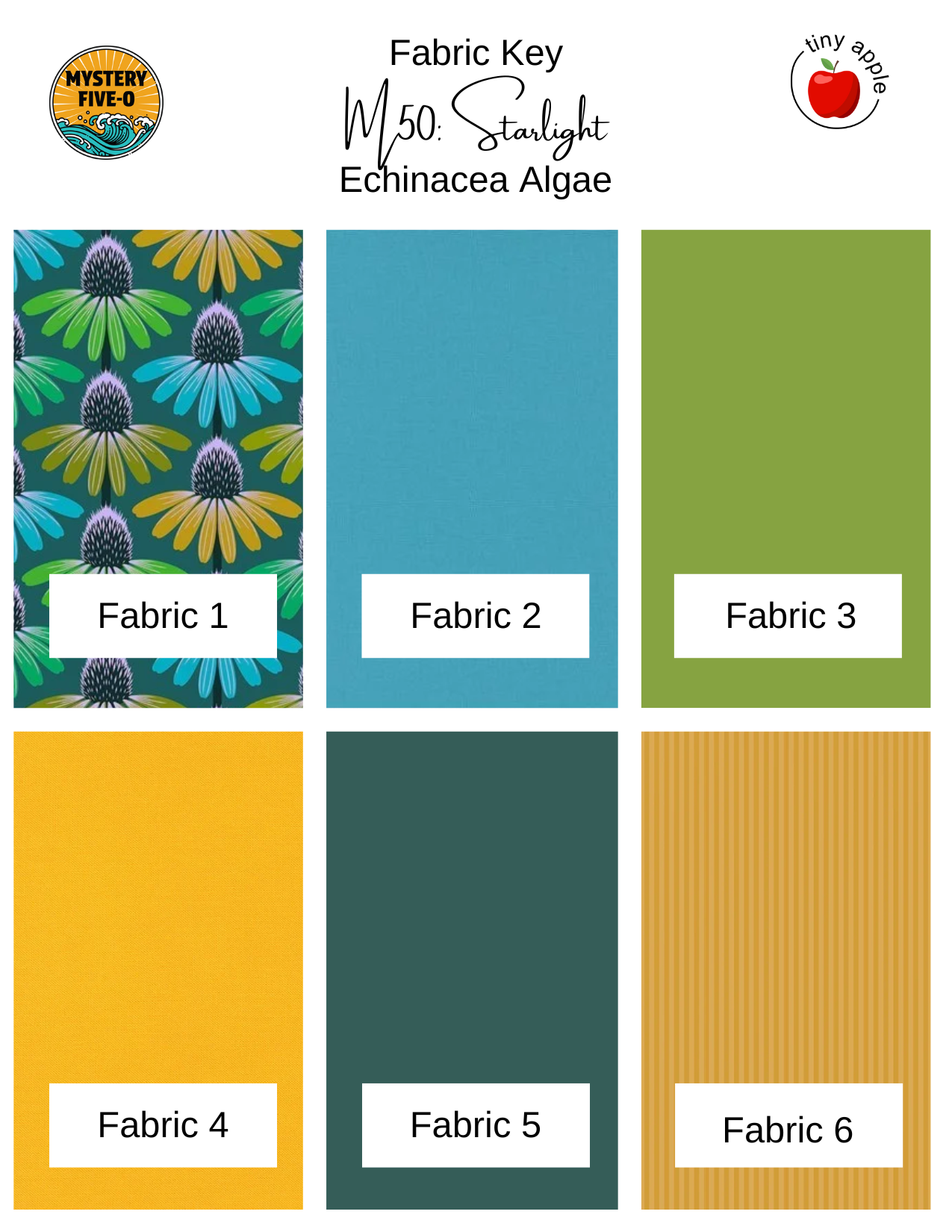 Fat Quarter Bundle (6) M50 | Echinacea Algae