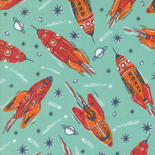 321 Blast Off - Rockets Blue Nebula